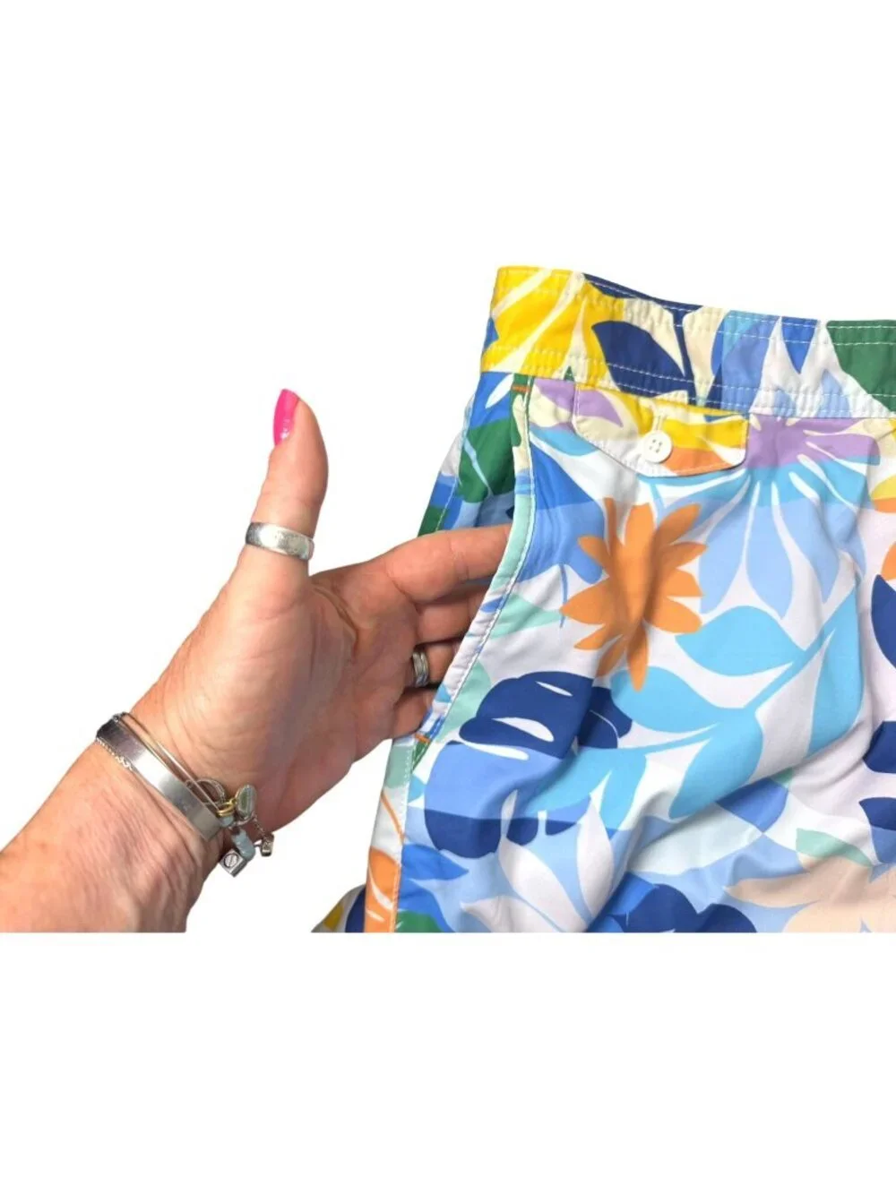 Tommy Bahama Mens Blue Tropical UPF Pockets Board Shorts Swim Sz 3XLB Big New